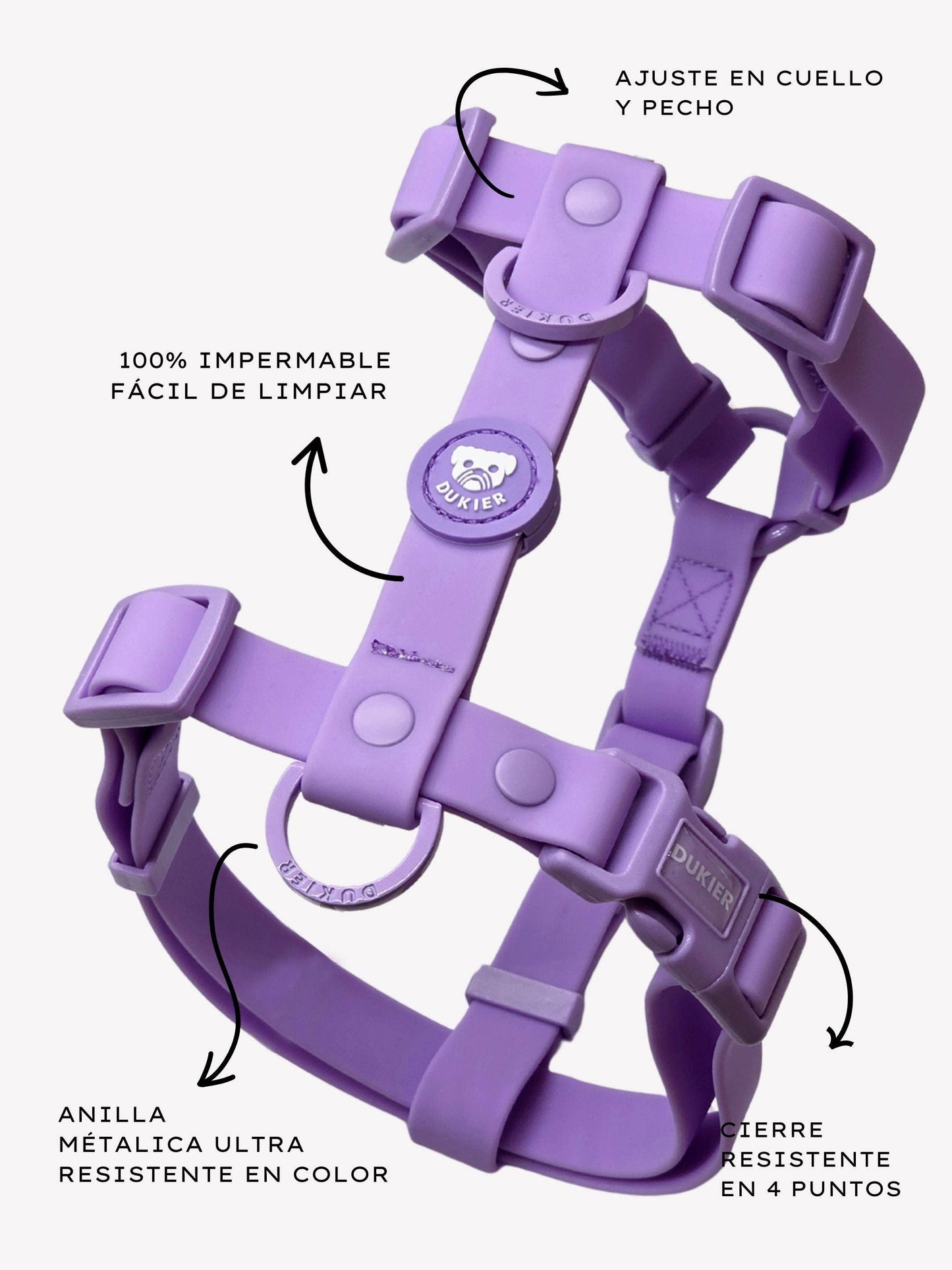 ARNÉS IMPERMEABLE PARA PERRO MORADO: M