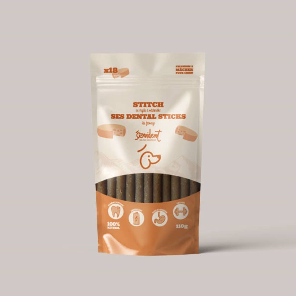 STITCH - BARRITAS DENTALES MASTICABLES PARA PERROS: Peso - 120g - Mediano