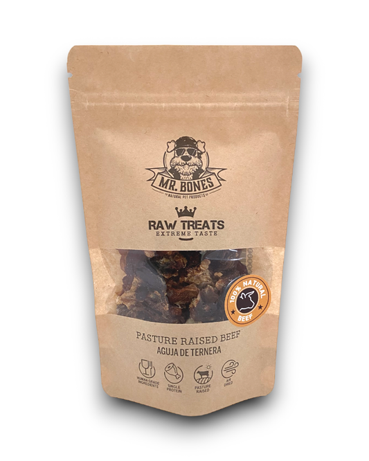 Raw Treats Aguja de ternera - Snack natural para perros y gatos