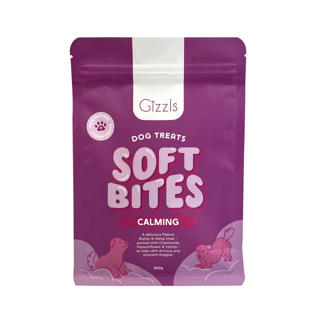 Golosinas relajantes de cáñamo Gizzls Soft Bites para perros