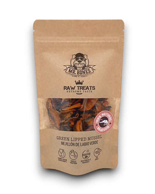 Raw Treats Mejillones de Labios Verdes - Snack para perros y gatos
