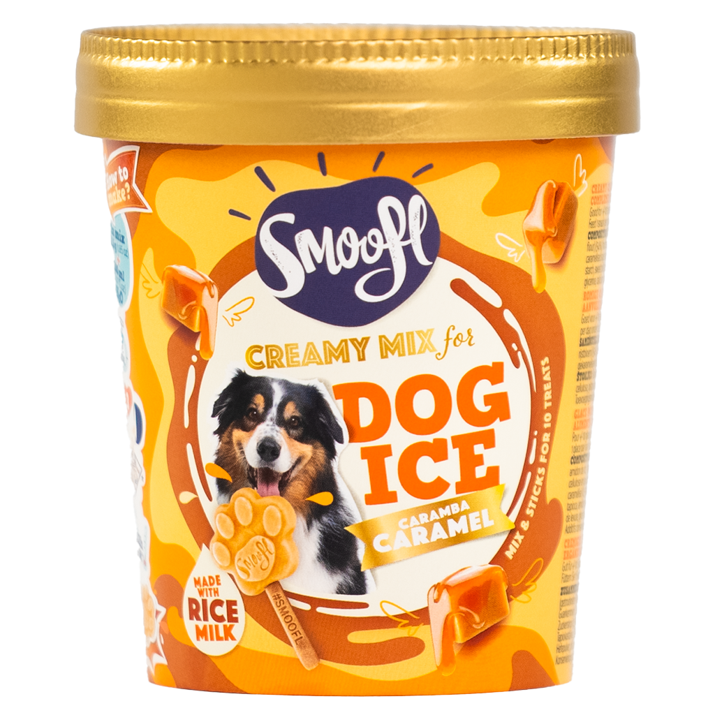 Mezcla cremosa de caramelo para helado de perro