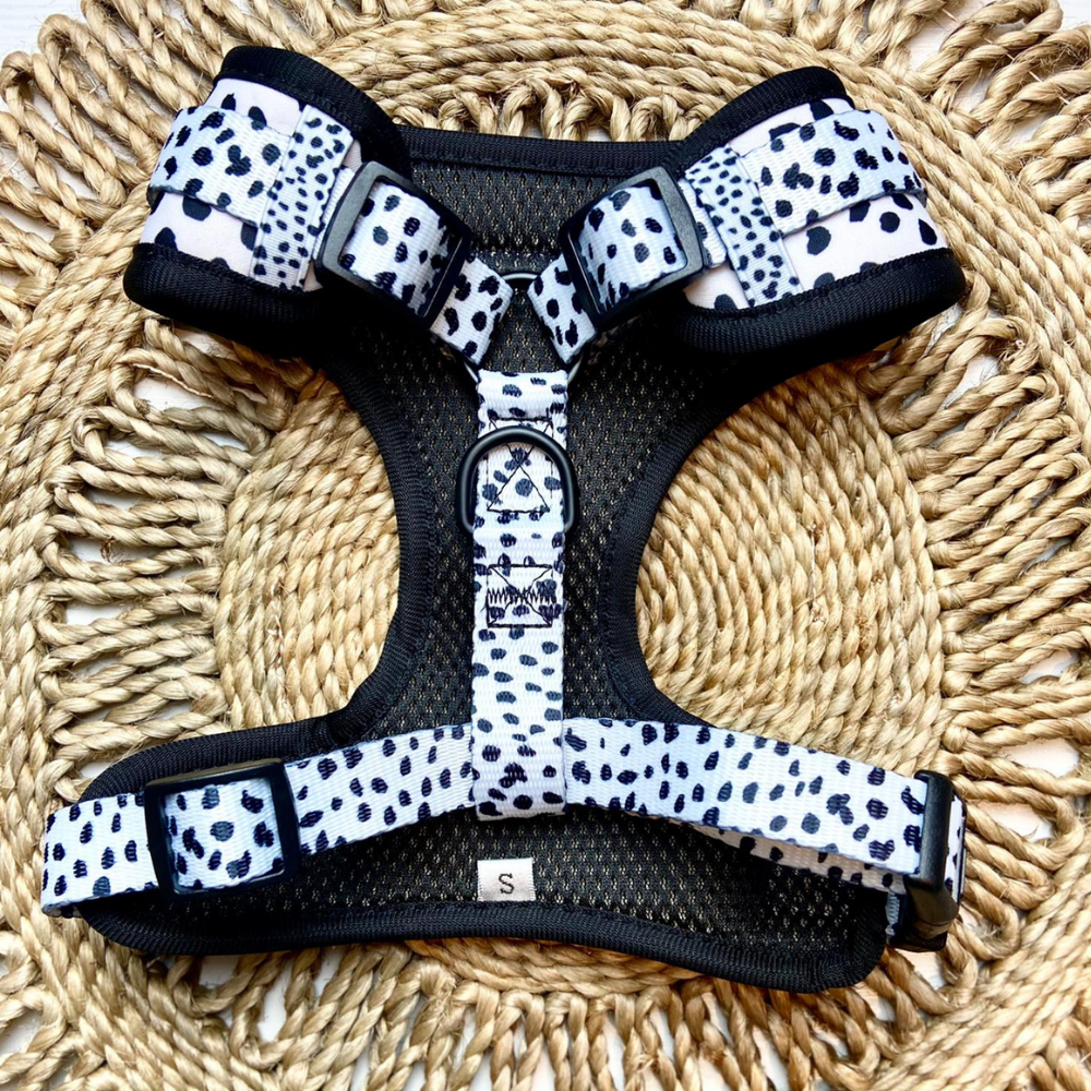 Arnés Ajustable para Perro con Estampado de Manchas Monocromáticas: M