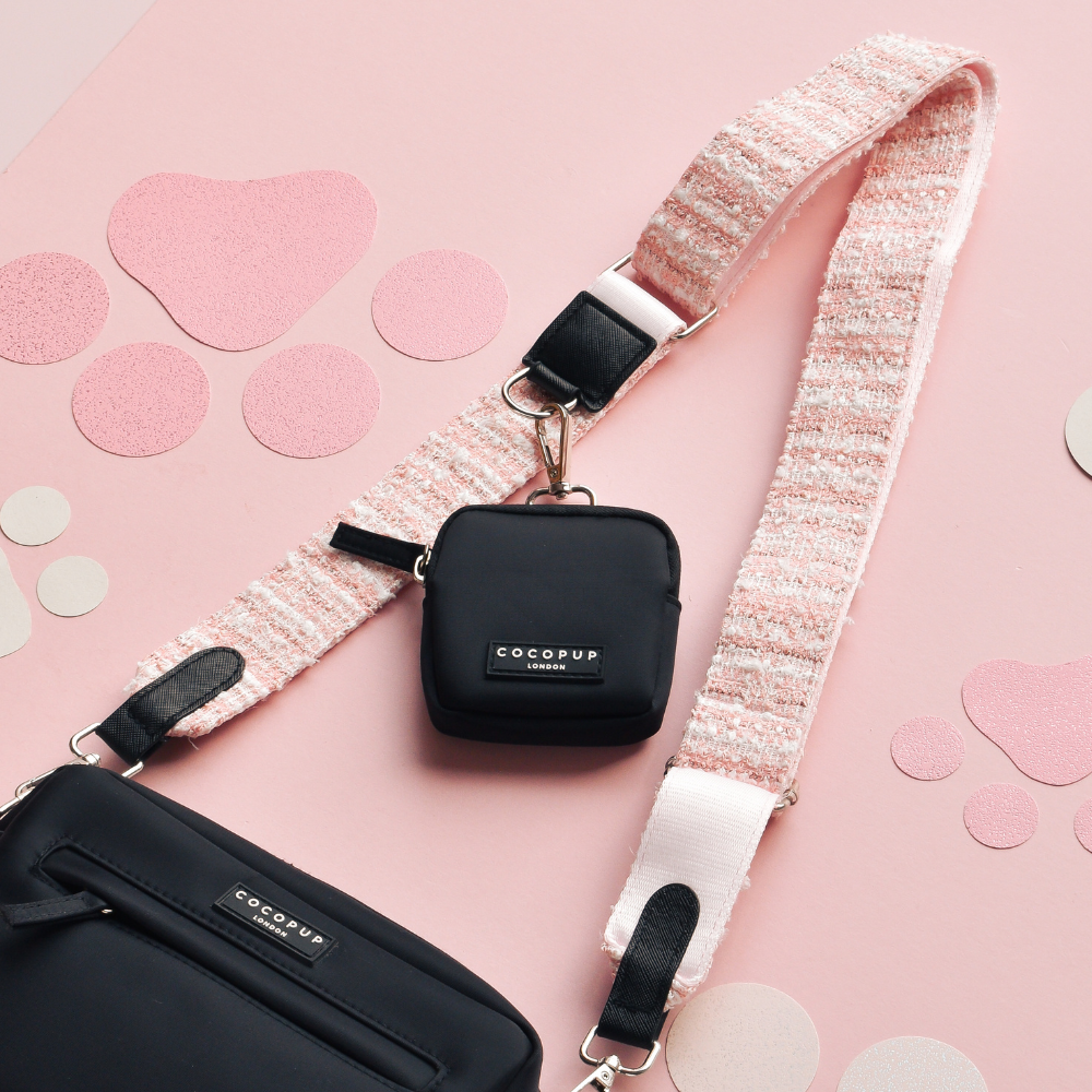 Correa para bolso de tweed texturizado - Rosa