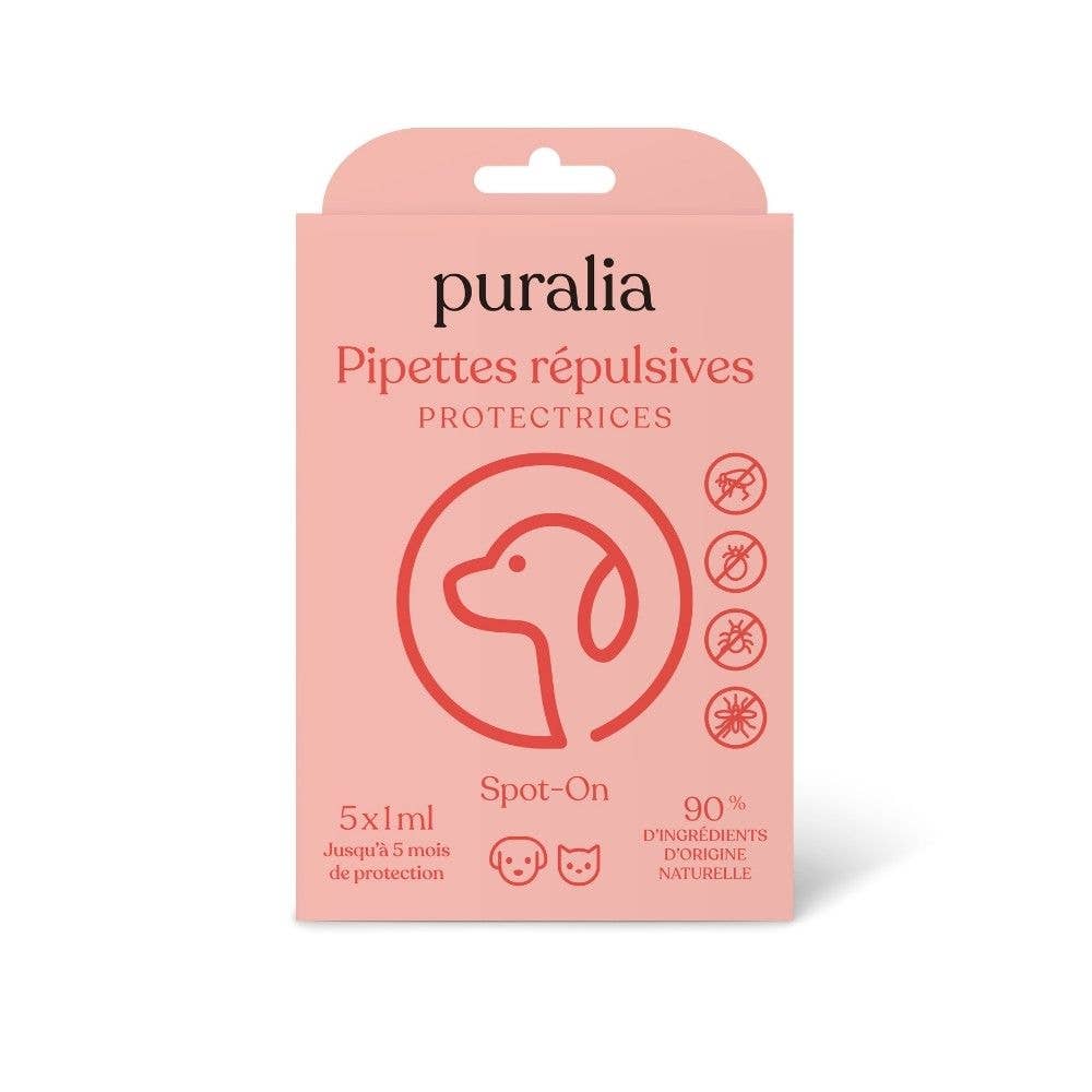 5 pipetas repelentes Spot-on 1 ml PURALIA