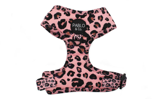 LEOPARDO ROSA: ARNÉS AJUSTABLE PARA PERROS: Mediana