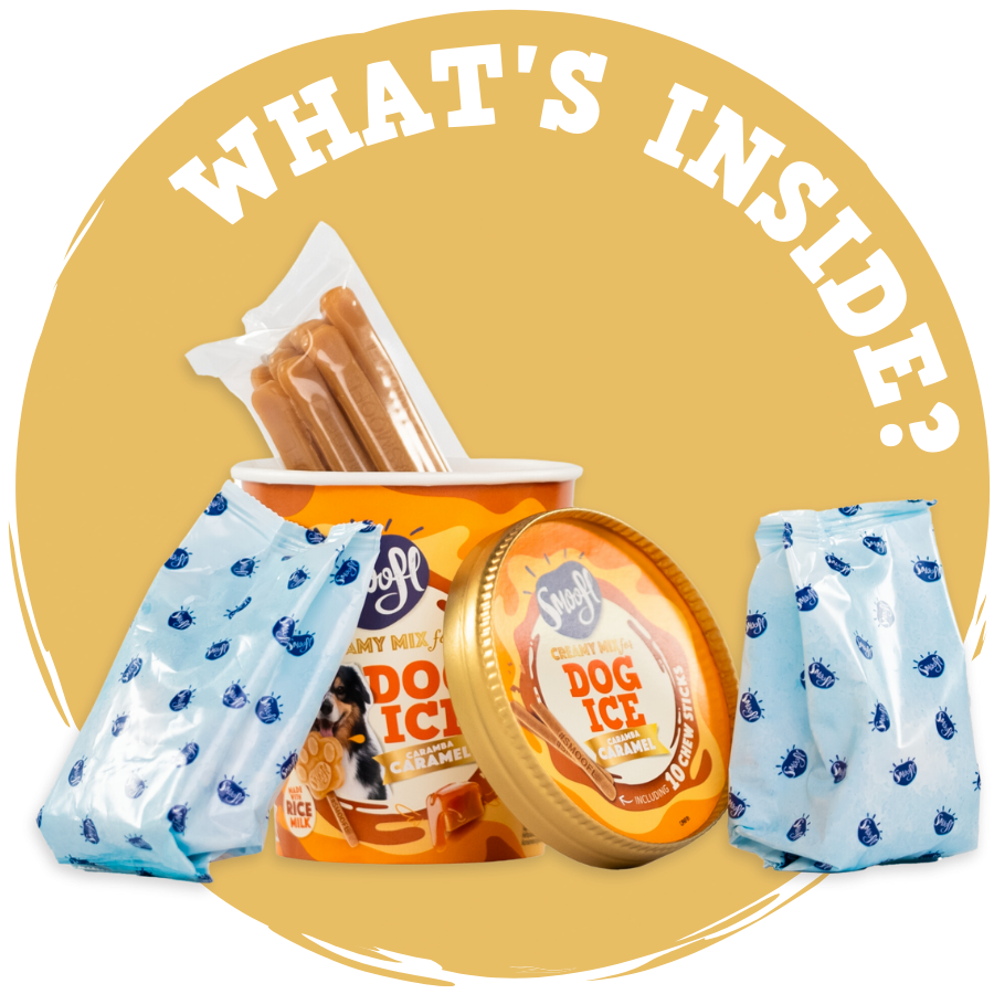 Mezcla cremosa de caramelo para helado de perro