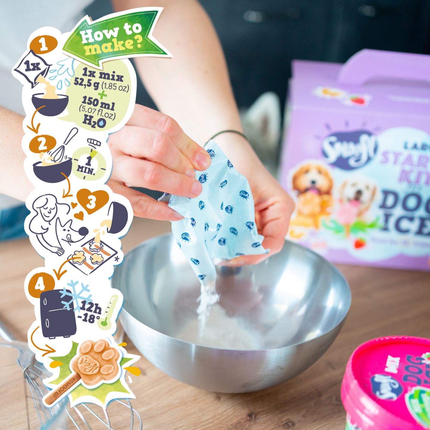 Kit para empezar a hacer helado para perros grandes